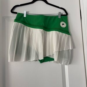 Fila Brandon Maxwell Green and White Tennis skirt/skort size L